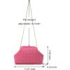 imageValleycomfy Beach ClutchWoven Clutch PursesCloud Dumpling Pouch PurseCrossbody BagsHollow Evening Bag for WomenPink
