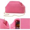 imageValleycomfy Beach ClutchWoven Clutch PursesCloud Dumpling Pouch PurseCrossbody BagsHollow Evening Bag for WomenPink