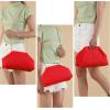 imageValleycomfy Beach ClutchWoven Clutch PursesCloud Dumpling Pouch PurseCrossbody BagsHollow Evening Bag for WomenRed