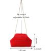 imageValleycomfy Beach ClutchWoven Clutch PursesCloud Dumpling Pouch PurseCrossbody BagsHollow Evening Bag for WomenRed