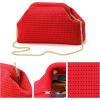 imageValleycomfy Beach ClutchWoven Clutch PursesCloud Dumpling Pouch PurseCrossbody BagsHollow Evening Bag for WomenRed