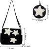 imageValleycomfy Messenger BagCanvas Messenger Bag with Star PurseCrossbody Bag for WomenBlack