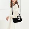imageValleycomfy Messenger BagCanvas Messenger Bag with Star PurseCrossbody Bag for WomenBlack