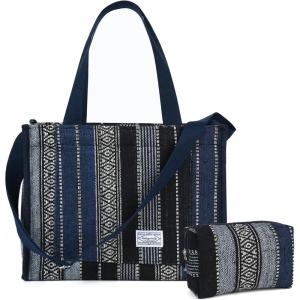 imageValleycomfy Corduroy Tote Bag for Women Travel Crossbody Bag Purse Women Shoulder Bags Work Handbags Everyday Hobo BagBohemian