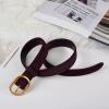 imageValleycomfy Womens Leather Suede Waist Belt for Casual Dress Jeans Ladies with Gold BuckleAncora Red