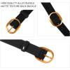 imageValleycomfy Womens Leather Suede Waist Belt for Casual Dress Jeans Ladies with Gold BuckleBlack