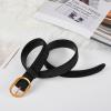 imageValleycomfy Womens Leather Suede Waist Belt for Casual Dress Jeans Ladies with Gold BuckleBlack