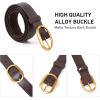 imageValleycomfy Womens Leather Suede Waist Belt for Casual Dress Jeans Ladies with Gold BuckleBrown
