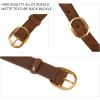 imageValleycomfy Womens Leather Suede Waist Belt for Casual Dress Jeans Ladies with Gold BuckleBrown