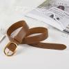 imageValleycomfy Womens Leather Suede Waist Belt for Casual Dress Jeans Ladies with Gold BuckleCaramel