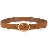 imageValleycomfy Womens Leather Suede Waist Belt for Casual Dress Jeans Ladies with Gold BuckleCaramel