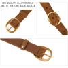 imageValleycomfy Womens Leather Suede Waist Belt for Casual Dress Jeans Ladies with Gold BuckleCaramel