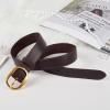 imageValleycomfy Womens Leather Suede Waist Belt for Casual Dress Jeans Ladies with Gold BuckleCoffee