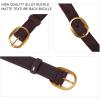 imageValleycomfy Womens Leather Suede Waist Belt for Casual Dress Jeans Ladies with Gold BuckleCoffee